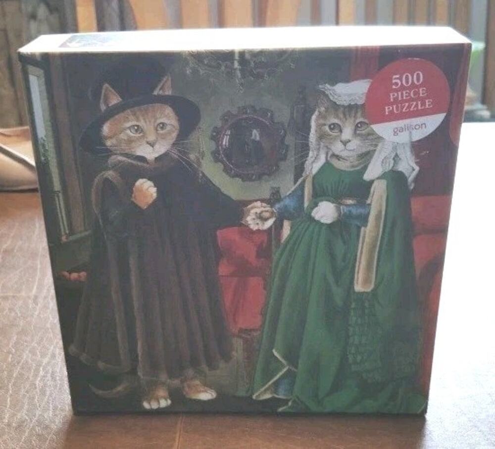 The Arnolfini Marriage Meowsterpiece of Western Art 500 Piece Puzzle Galison CPL